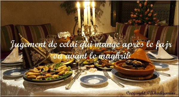 Jugement de celui qui mange après le fajr ou avant...