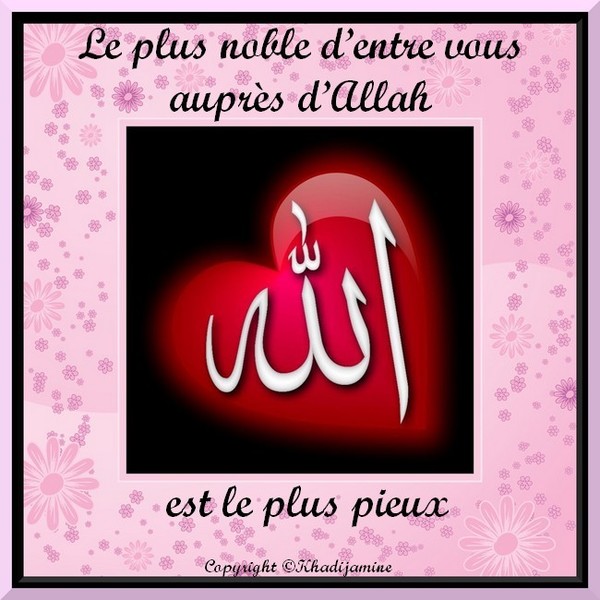 Le plus noble d’entre vous auprès d’Allah est le plus pieux