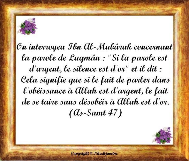 Si la parole est d'argent, le