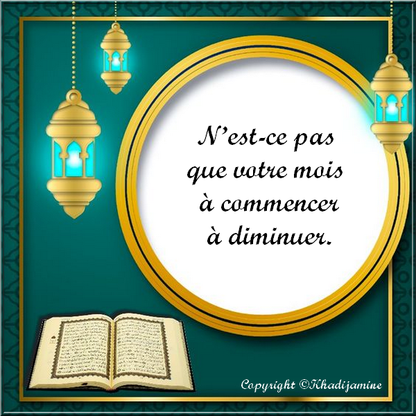 N’est-ce pas que votre mois à commencer à diminuer...