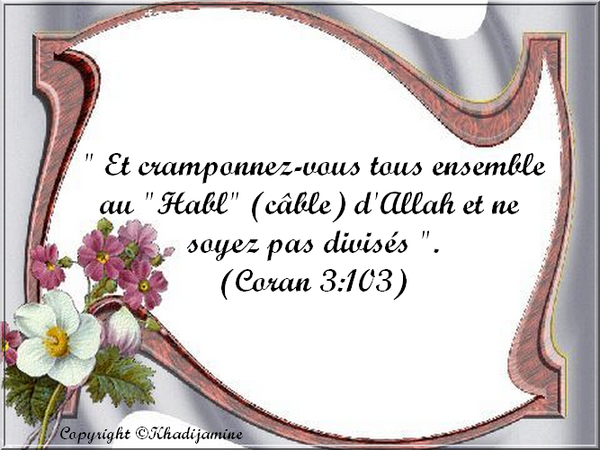 Cramponnez-vous tous ensemble au câble d'Allah