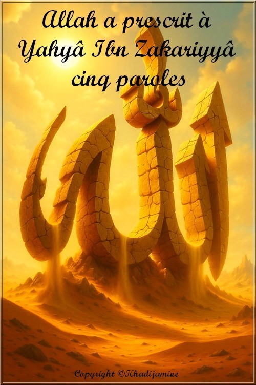 Allah a prescrit à Yahyâ Ibn Zakariyyâ cinq paroles