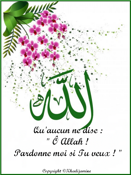 Qu'aucun ne dise : Ô Allah ! Pardonne moi si Tu veux !